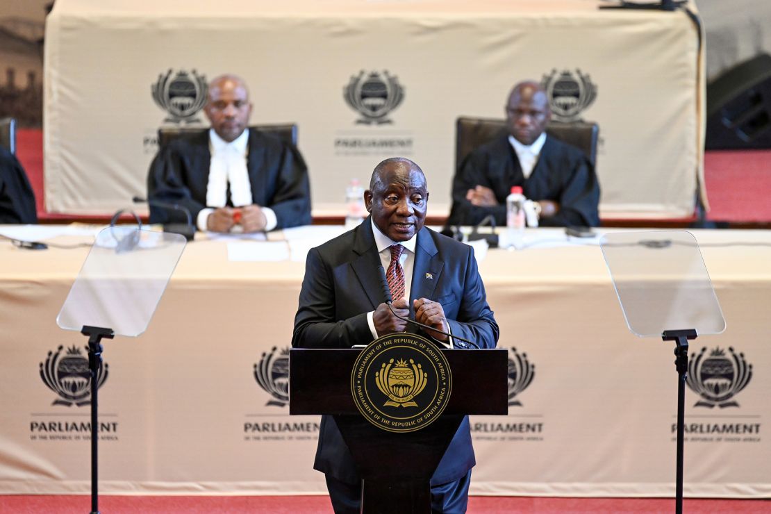 South African President Cyril Ramaphosa during his 2025 national speech in Cape Town, South Africa last Thursday. He said the country 