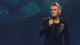 Robbie Williams performs in Gold Coast, Australia on February 7, 2025.