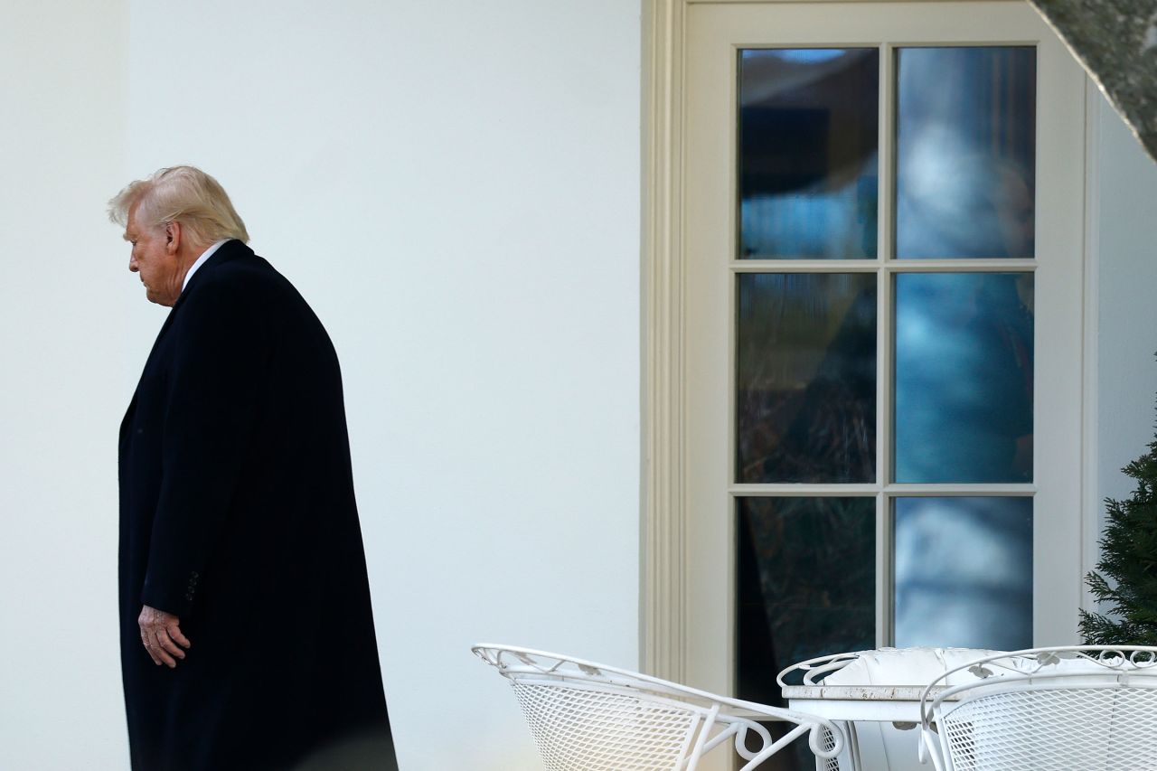 President Donald Trump departs the White House on Friday.