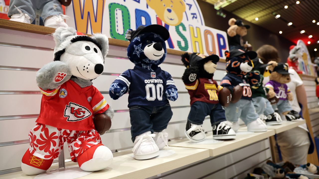 A detail of the Kansas City Chiefs mascot in a Build-A-Bear store located within the NFL Experience fan festival ahead of Super Bowl LIX on February 7, 2025 in New Orleans, Louisiana.