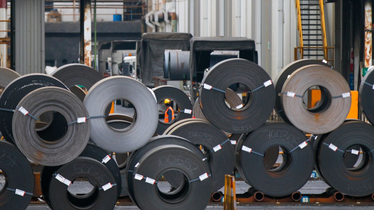Rolls of steel are seen at a steel company in Monterrey, Nuevo Leon, Mexico, on February 11, 2025. Canada, Mexico and the EU on Tuesday slammed US President Donald Trump's "unjustified" decision to impose tariffs on steel and aluminium imports, which has raised fears of a broader trade war. (Photo by Julio Cesar AGUILAR / AFP) (Photo by JULIO CESAR AGUILAR/AFP via Getty Images)          
