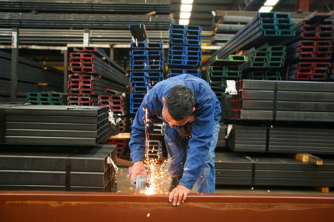 A worker works in an Acerera company in Monterrey, Nuevo León, Mexico, on February 11, 2025.