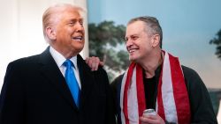 US President Donald Trump (L) welcomes former detainee Marc Fogel to the White House after he was freed from Russia in Washington, DC, on February 11, 2025.