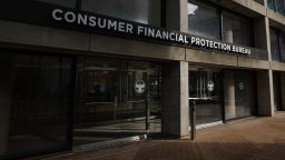 The exterior of the Consumer Financial Protection Bureau (CFPB) Headquarters is seen on February 10, 2025 in Washington, DC.