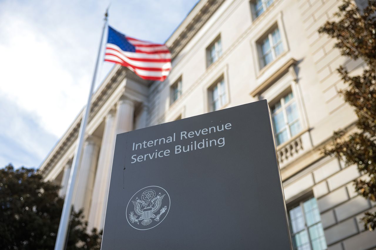 A sign for the Internal Revenue Service outside its building in Washington, D.C., on Thursday.