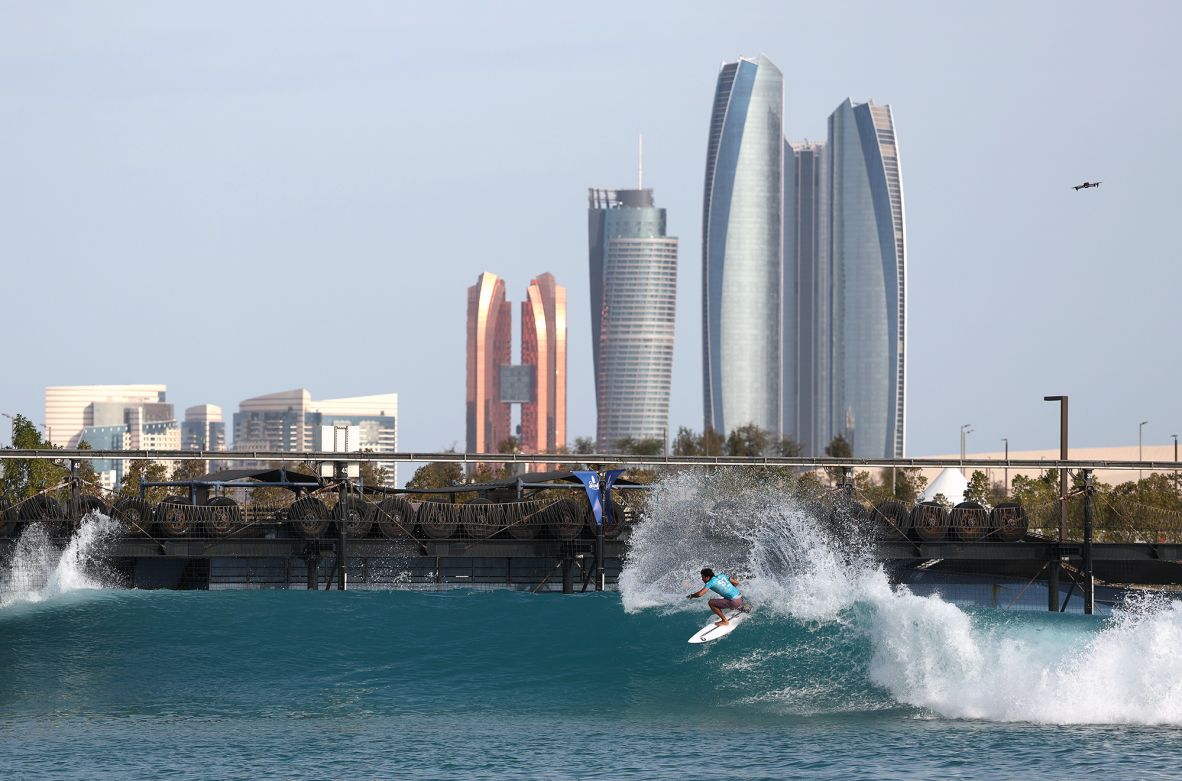 <strong>Elite choice: </strong>The World Surf League hosted an event at Surf Abu Dhabi's pool in February 2025. Ian Gentil of Hawaii is pictured.