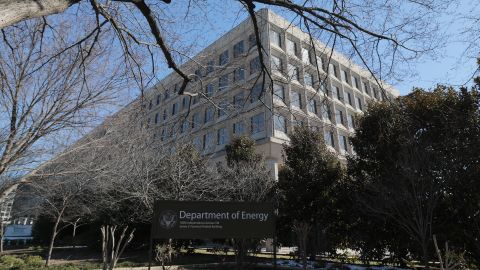 WASHINGTON, DC - FEBRUARY 14: A general view of the U.S. Department of Energy on February 14, 2025 in Washington, DC. U.S. President Donald Trump’s administration announced the lay offs of 1,200 to 2,000 workers, including probationary employees, at the Department of Energy. (Photo by Anna Moneymaker/Getty Images)