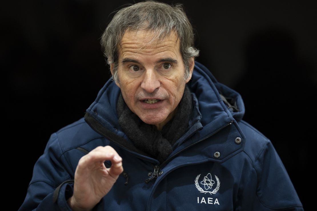 International Atomic Energy Agency (IAEA) director general Rafael Mariano Grossi speaks to media on February 19, 2025.