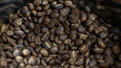 CHIANG MAI, THAILAND - FEBRUARY 19: Roasted coffee beans are seen at a coffee shop on February 19, 2025 in Chom Thong, Chiang Mai, Thailand. As coffee prices soared in 2024 due to climate change and other factors such as major supply disruptions and increased domestic consumption, sustainable cultivation practices help to fight climate change as they prevent soil erosion, retain carbon in the soil, and reduce methane emissions. (Photo by Valeria Mongelli/Getty Images)