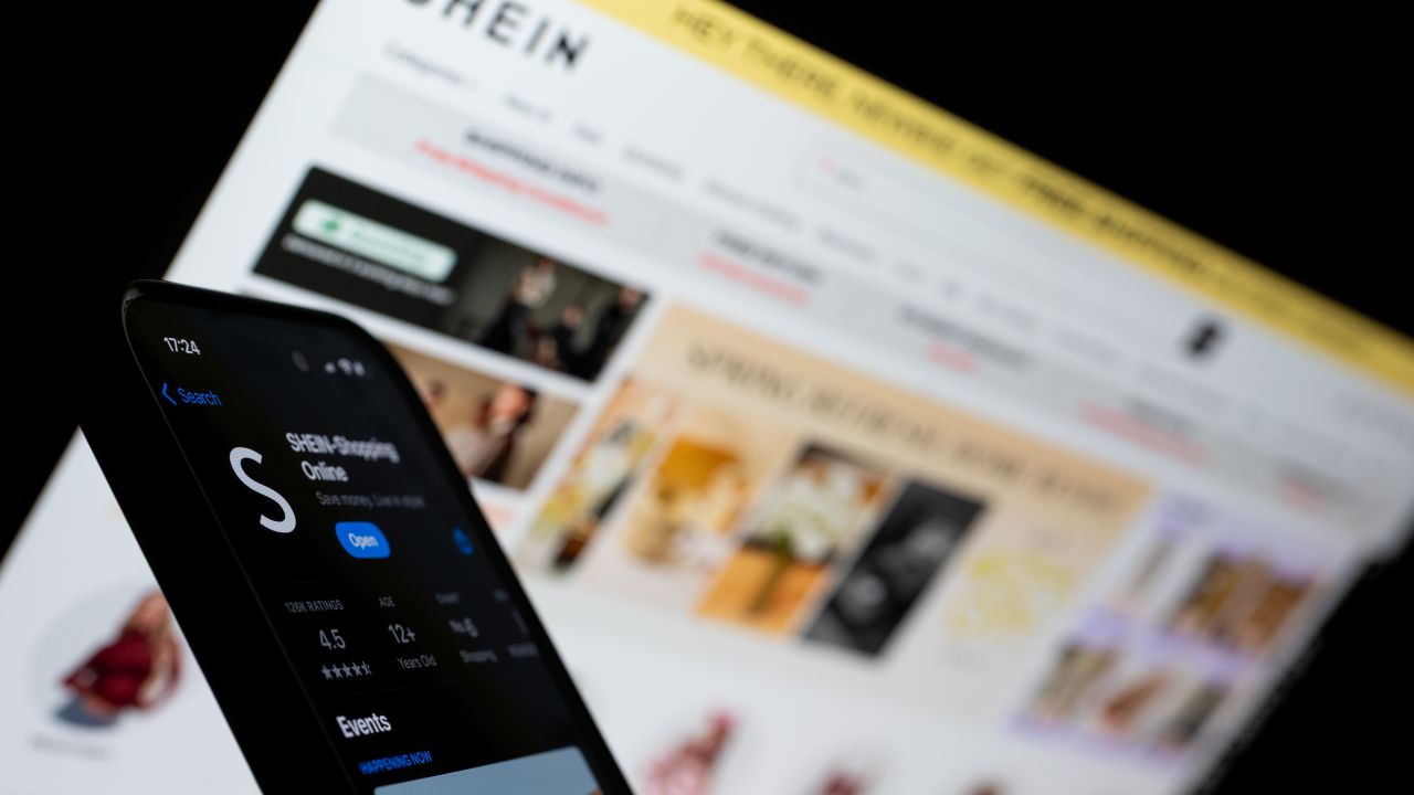 LONDON, ENGLAND - FEBRUARY 20: In this photo illustration, the Shein app and website are displayed on screens on February 20, 2025 in London, England. U.S. President Donald Trump's trade tariffs have affected two of the biggest Chinese-owned ecommerce platforms in the U.S. as Shein and Temu have had to withdraw some products from sale and raise prices. Shein has seen daily sales fall by up to 41% and considered cutting its valuation for a London IPO by nearly 25%. (Photo Illustration by Ben Montgomery/Getty Images)