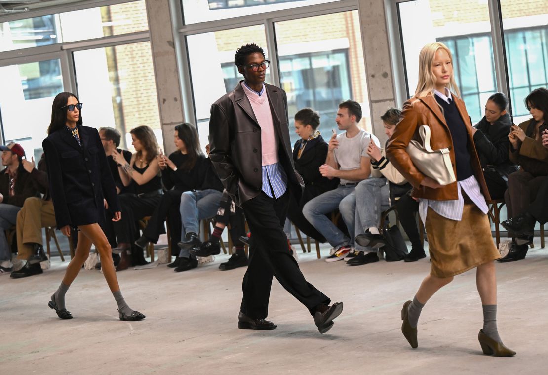 Boxy blazers in suede and leather were key elements of the Mithridate show, which was inspired by 