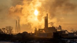 A retired coal plant in River Rouge, Michigan, is pictured in February 2022.