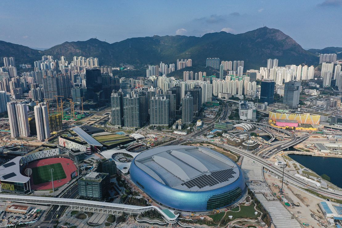 The Kai Tak Sports Park, developed on the former site of Hong Kong's iconic old airport, sits at the waterfront of Kowloon Bay, a mostly residential and industrial area.