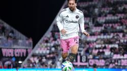 FORT LAUDERDALE, FLORIDA - FEBRUARY 22: Lionel Messi #10 of Inter Miami CF warms up prior to the MLS match between Inter Miami CF and New York City FC at Chase Stadium on February 22, 2025 in Fort Lauderdale, Florida. (Photo by Rich Storry/Getty Images)