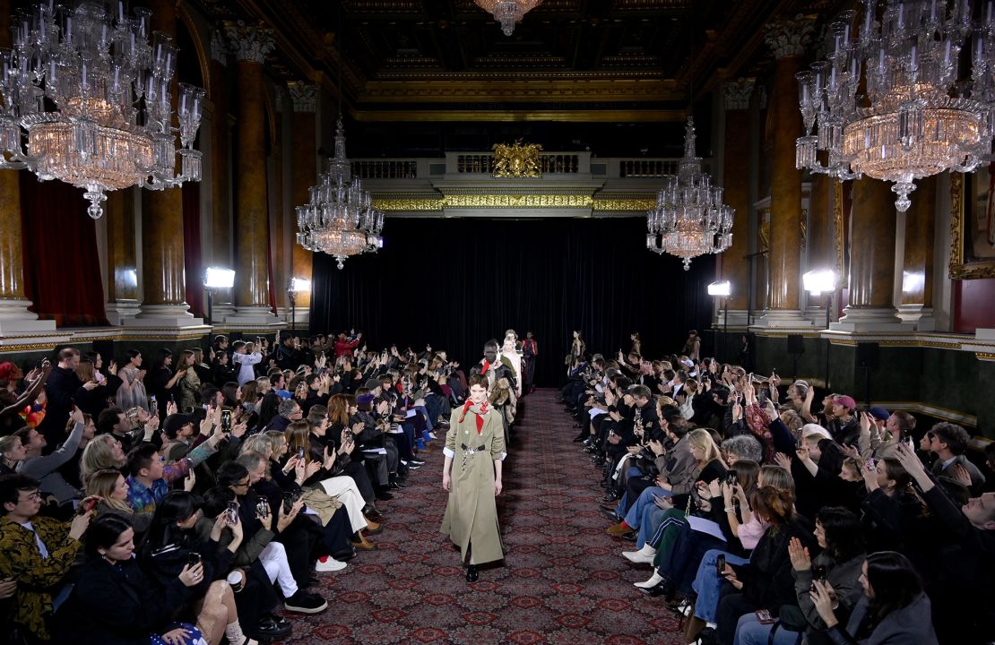 The ornate rooms of London's historic Goldsmiths Hall was the backdrop for Simone Rocha's show.