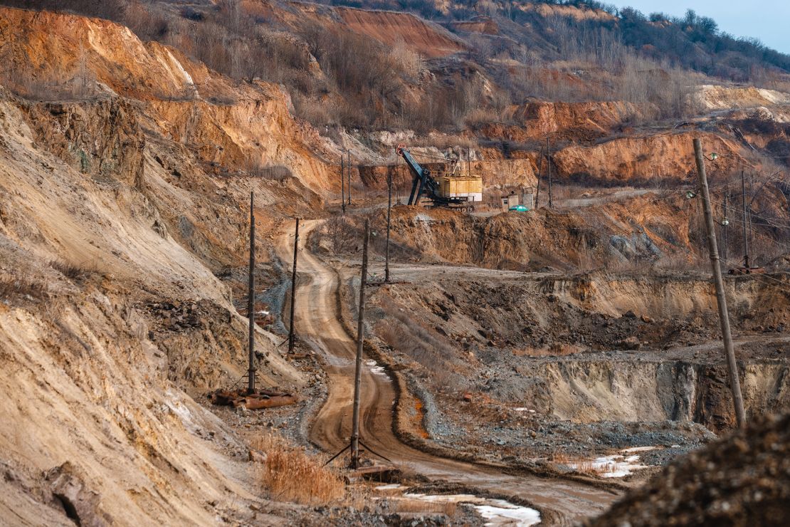 A mining pit in the Kirovohrad region, Zavallya, Ukraine, on February 28.