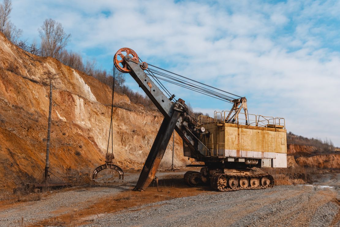 An excavator is seen at a graphite mine in Ukraine on February 28, 2025. Zelensky reportedly hopes to use the minerals deal as a starting point for wider discussions about US security guarantees.