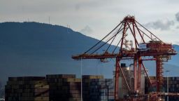 Contenedor en el puerto de Vancouver, Canadá, el 28 de febrero.