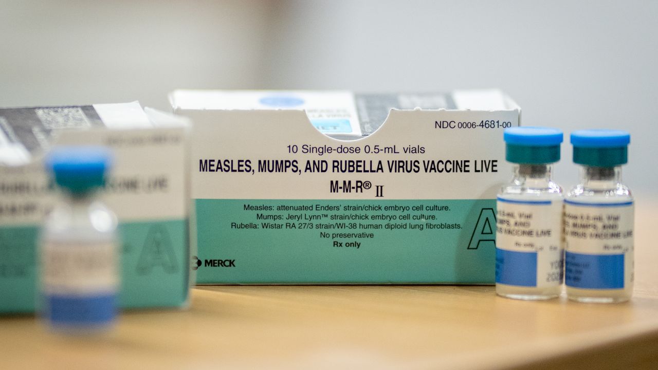 LUBBOCK, TEXAS - MARCH 01: Boxes and vials of the Measles, Mumps, Rubella Virus Vaccine at a vaccine clinic put on by Lubbock Public Health Department on March 1, 2025 in Lubbock, Texas. Cases of Measles are on the rise in West Texas as over 150 confirmed case have been seen with one confirmed death.(Photo by Jan Sonnenmair/Getty Images)