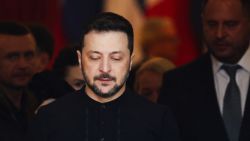 Ukraine's President Volodymyr Zelensky reacts as he leaves after attending a summit held at Lancaster House in central London on March 2, 2025. UK Prime Minister Keir Starmer on March 2, 2025 warned that European security faced a once-in-a-generation moment, as he hosted crisis talks in London on the Russian invasion of Ukraine, just days after a Kyiv-Washington clash. Eighteen allies were gathered on the key question of security guarantees for Ukraine, all the more pressing after US President Donald Trump berated his Ukrainian counterpart Volodymyr Zelensky in an unprecedented White House blow-up. (Photo by Toby Melville / POOL / AFP) (Photo by TOBY MELVILLE/POOL/AFP via Getty Images)          
