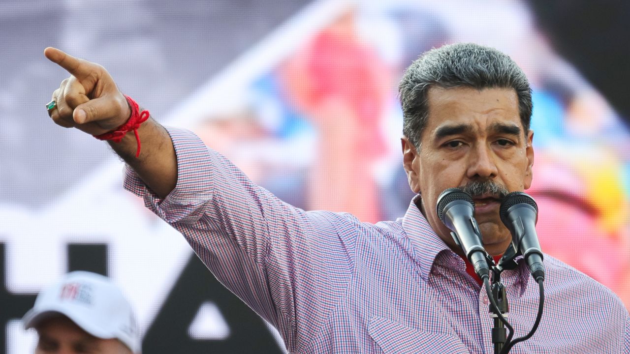 CARACAS, VENEZUELA - FEBRUARY 27: President of Venezuela Nicolas Maduro speaks to his supporters during the commemoration of the 1989 'Caracazo' on February 27, 2025 in Caracas, Venezuela. On February 27, 1989 a series of protests started in the city of Guarenas as part of the social unrest caused by the government of president Carlos Andres Perez. Protests extended to Caracas reason to named it 'Caracazo' (Photo by Jesus Vargas/Getty Images)