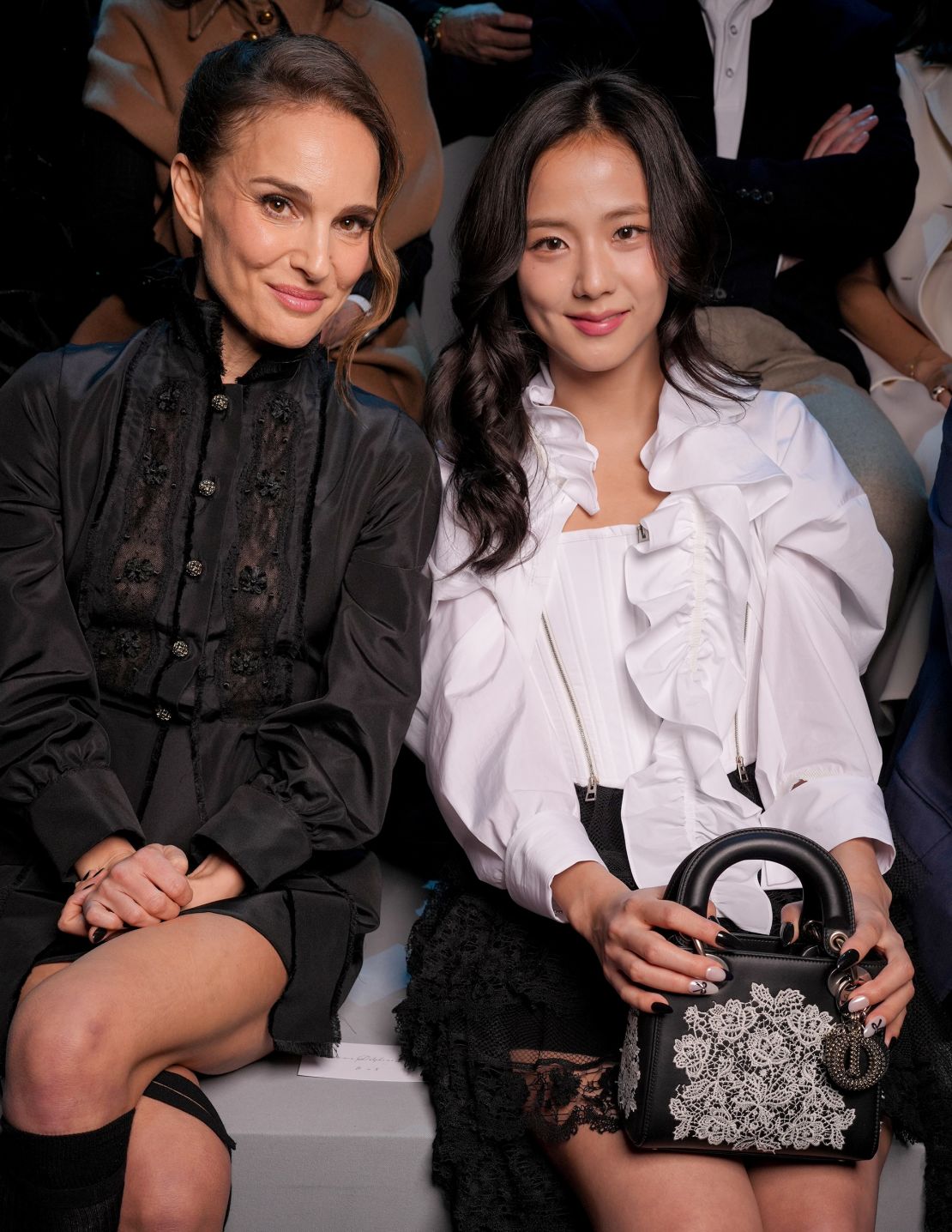 Actor Natalie Portman and Blackpink’s Jisoo on the front row at Dior.