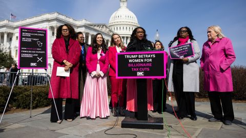 WASHINGTON, DC - MARCH 4: U.S. Rep. Emilia Sykes (D-OH) speaks during a news conference held by the Democratic Women's Caucus at the U.S. Capitol on March 4, 2025 in Washington, DC. The lawmakers discussed impacts by President Trump's policies on women ahead of his first joint address to Congress since returning to the White House. (Photo by Tierney L. Cross/Getty Images)