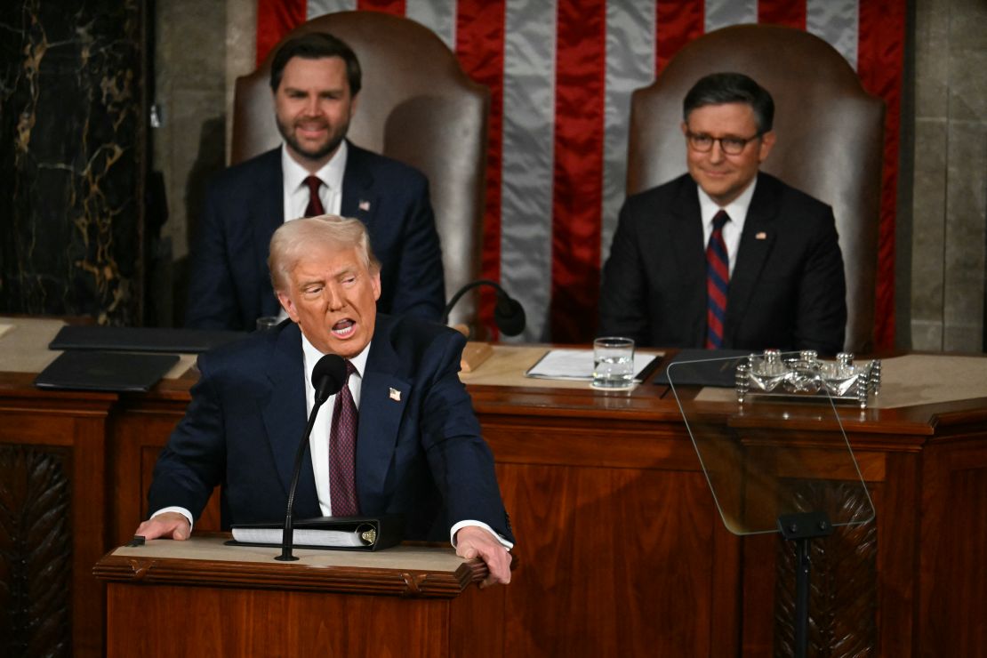 Trump speaks to a joint session of Congress on Tuesday.