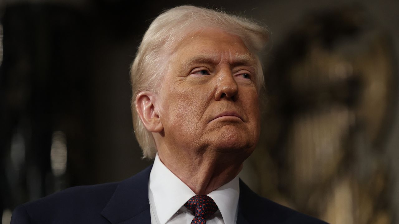 US President Donald Trump speaks during an address to a joint session of Congress at the US Capitol in Washington, DC, on March 4, 2025.