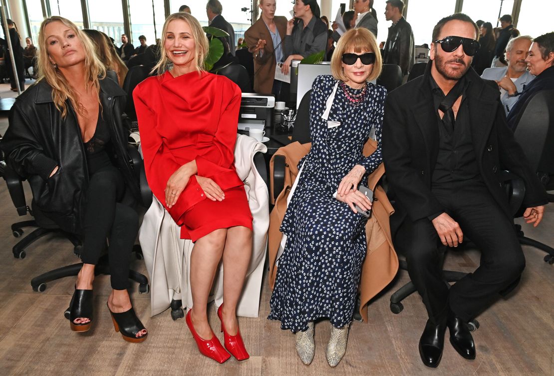 Kate Moss, Cameron Diaz, Anna Wintour and Tom Ford on the front row of Stella McCartney's show.