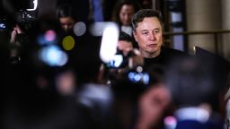 Elon Musk leaves a meeting with House Republicans in the basement of the U.S. Capitol building on March 5, 2025 in Washington, DC. Musk is meeting with Republicans in Congress today to discuss some of the dramatic cuts made, and ones yet to be made, across government agencies by the Department of Government Efficiency (DOGE).