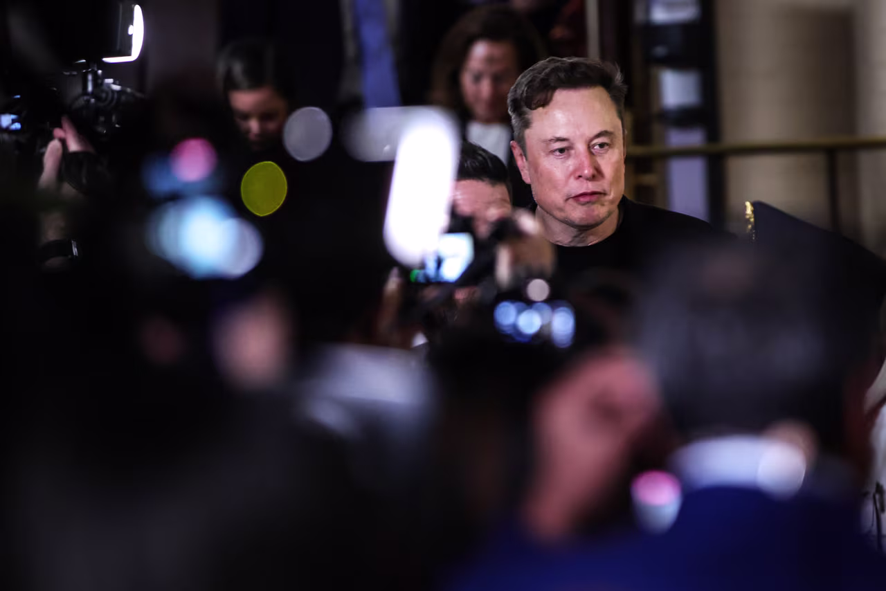 Elon Musk leaves a meeting with House Republicans at the Capitol in Washington, DC, on March 5.