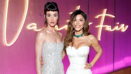 Katy Perry and Lauren Sánchez attend the 2025 Vanity Fair Oscar Party Hosted By Radhika Jones at Wallis Annenberg Center for the Performing Arts on March 02, 2025 in Beverly Hills, California.