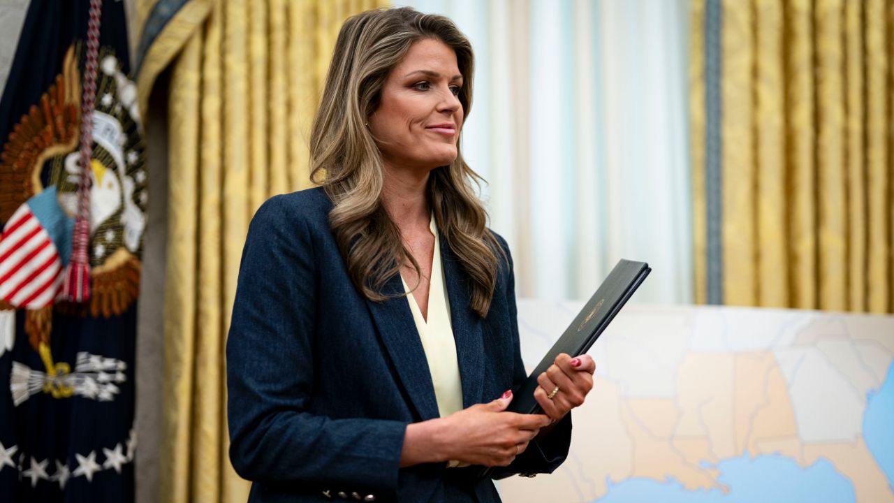 Lindsey Halligan, attorney for US President Donald Trump, in the Oval Office of the White House in Washington, DC, US, on Thursday, March 6, 2025.