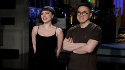 (From left) Lady Gaga and Bowen Yang on 'SNL.'
