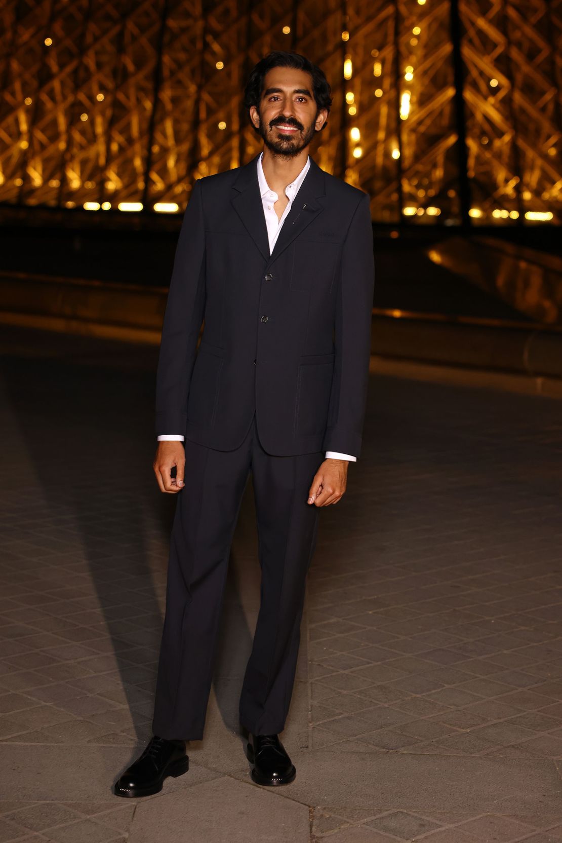 Actor Dev Patel was spotted in a relaxed-fit suit.