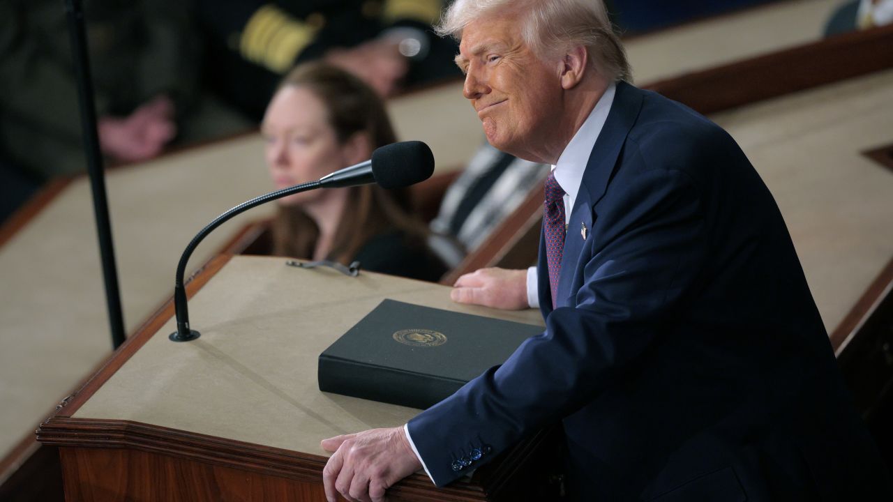 WASHINGTON, DC - MARCH 04: U.S. President Donald Trump addresses a t session of Congress at the U.S. Capitol on March 04, 2025 in Washington, DC. President Trump was expected to address Congress on his early achievements of his presidency and his  legislative agenda. (Photo by Chip Somodevilla/Getty Images)