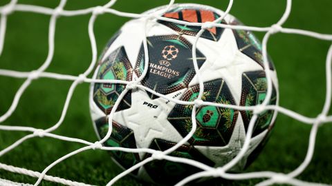 Detalle del balón Adidas Finale Munich en la el 5 de marzo de 2025 en París, Francia.