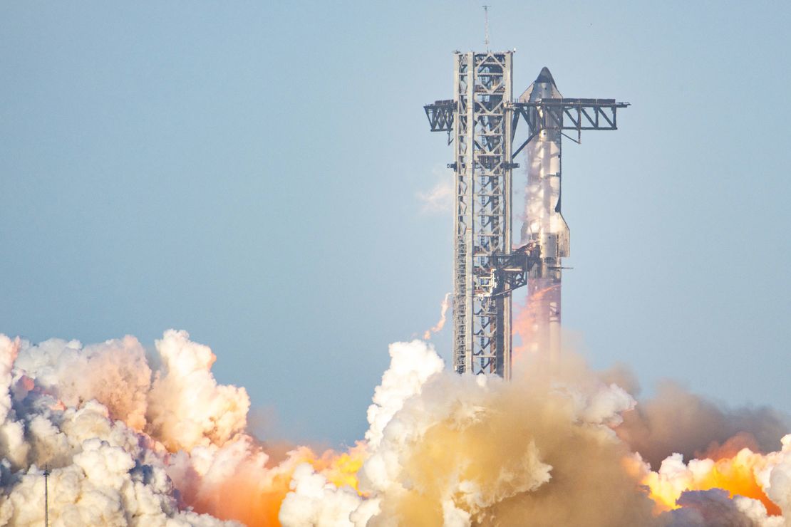 SpaceX Starship Flight 8 takes off from the Starbase facility's launchpad near Brownsville, Texas, on Thursday.