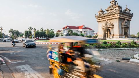 Vientiane's Patuxai monument is arguably the city's most famous landmark.