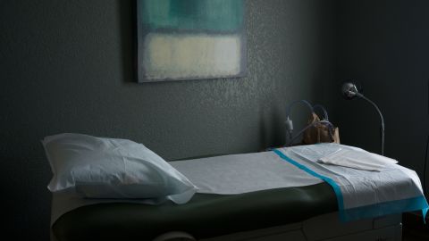 CASPER, WYOMING - MARCH 10: An examination room is empty at Wyoming's last abortion clinic, Wellspring Center March 10, 2025 in Casper, Wyoming. In late February Wyoming's conservative legislature passed a bill HB42, requiring abortion clinics performing in-clinic procedures to meet the regulatory requirements of ambulatory surgical centers, causing the clinic to pause all services. (Photo by Natalie Behring/Getty Images)