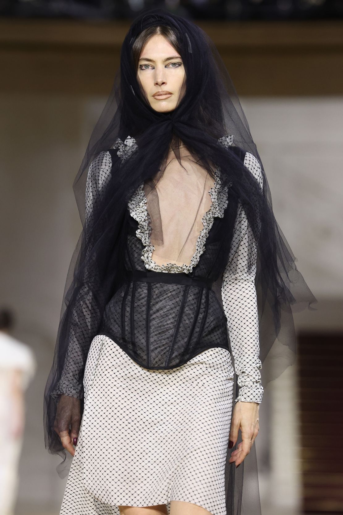 At the Paris shows in March, Vivienne Westwood similarly included tied and twisted veils as finishing touches for runway looks.