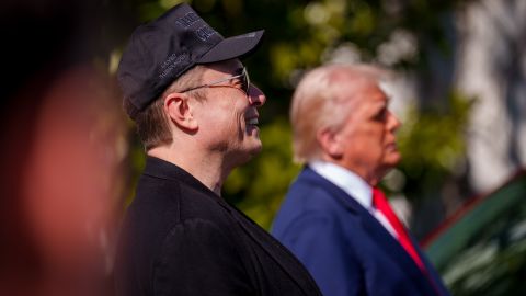 WASHINGTON, DC - MARCH 11: U.S. President Donald Trump and White House Senior Advisor, Tesla and SpaceX CEO Elon Musk look at electric Tesla cars on the South Lawn of the White House on March 11, 2025 in Washington, DC. Trump spoke out against calls for a boycott of Elon Musk's companies and said he would purchase a Tesla vehicle in what he calls a 'show of confidence and ' for Elon Musk. (Photo by Andrew Harnik/Getty Images)