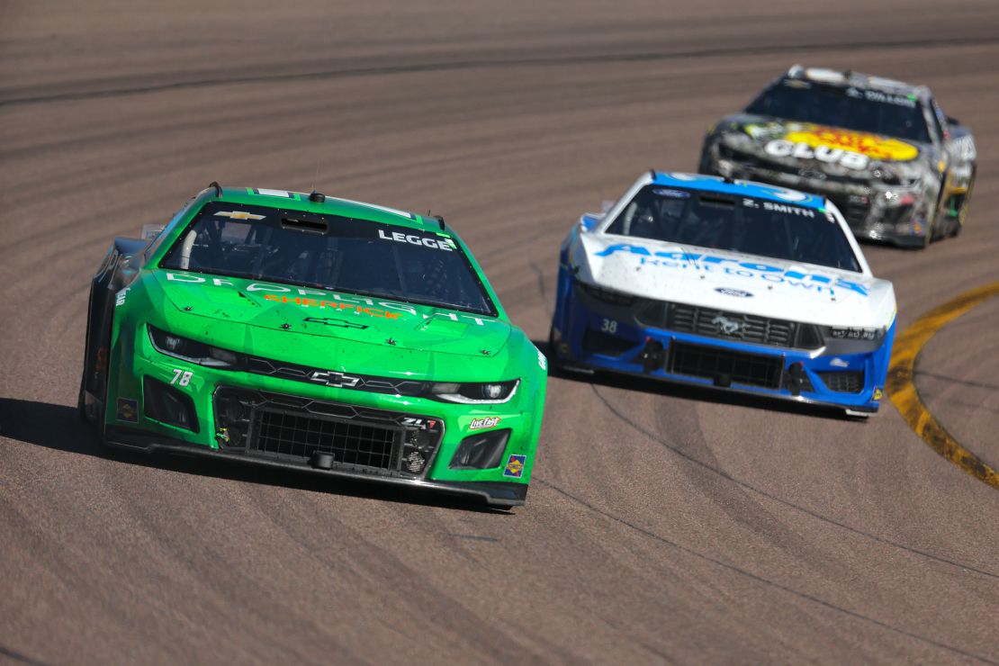 Katherine Legge spun out and collided with Daniel Suárez on lap 216 which ended her race at Phoenix Raceway.