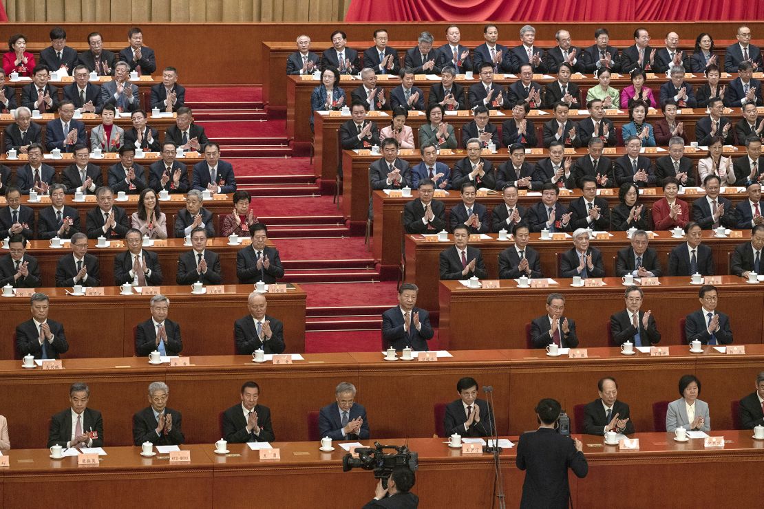 The annual gathering of the Chinese People's Political Consultative Conference, or CPPCC, holds its closing meeting in Beijing's Great Hall of the People on March 10, 2025.