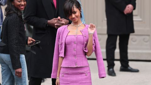 PARIS, FRANCE - MARCH 11: Tyla attends the Chanel Womenswear Fall/Winter 2025-2026 show as part of Paris Fashion Week  at Grand Palais on March 11, 2025 in Paris, France. (Photo by Jacopo Raule/Getty Images)