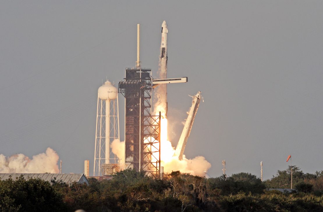 A SpaceX Falcon 9 rocket with the Crew Dragon capsule Endurance carrying the Crew-10 mission lifts off from Launch Complex 39A at NASA's Kennedy Space Center in Florida on Friday.