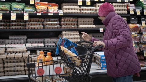 CHICAGO, ILLINOIS - MARCH 12: A customer shops for eggs at a  grocery store on March 12, 2025 in Chicago, Illinois. The average price of eggs rose over 10 percent last month.  (Photo by Scott Olson/Getty Images)