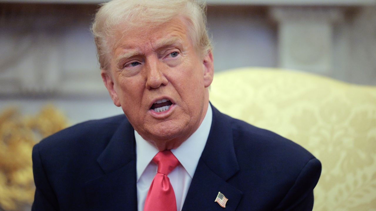 WASHINGTON, DC - MARCH 12: U.S. President Donald Trump answers reporters' questions while hosting Irish Taoiseach Micheal Martin in the Oval Office at the White House on March 12, 2025 in Washington, DC. Martin is visiting the United States for the Irish leader's annual St. Patrick's Day visit where he met with U.S. President Donald Trump ahead of a St. Patrick's Day luncheon with Congressional leaders. (Photo by Chip Somodevilla/Getty Images)