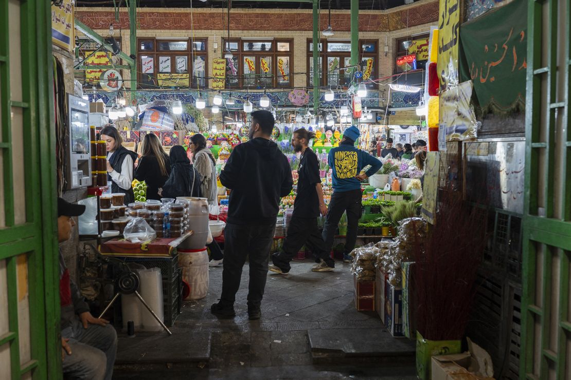 Iranians shop in Tajrish Bazaar as they prepare for the Nowruz, or Persian New Year celebrations in Tehran, Iran, on March 18.